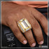 1 Gram Gold Forming Yellow Stone with Diamond Artisanal Design Ring - Style A927