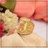 1 Gram Gold Forming Yellow Stone With Diamond Fashionable Design Ring - Style A789