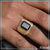 1 Gram Gold Plated Black Stone Ring for Men - Style B268