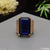 1 Gram Gold Plated Blue Ring With Diamond Gorgeous Design