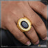1 Gram Gold Plated Blue Stone Best Quality Durable Design Ring For Men - Style B162