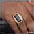 1 Gram Gold Plated Blue Stone Ring For Men - Style B164 on Hand