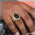 1 Gram Gold Forming Blue Stone with Diamond Glamorous Design Ring - Style B007