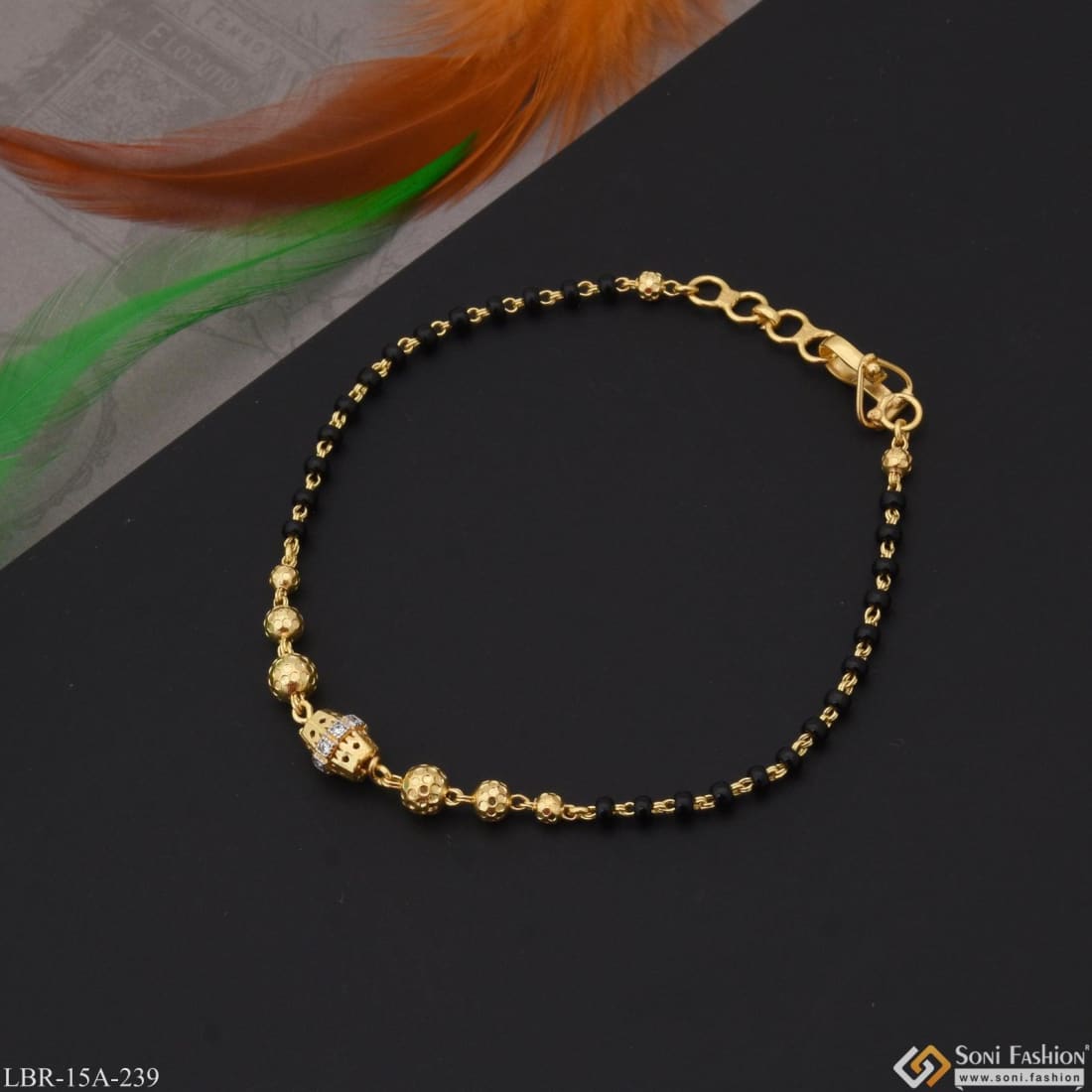 Kalpana Chudighar Gold Plated Mangalsutra Bracelet