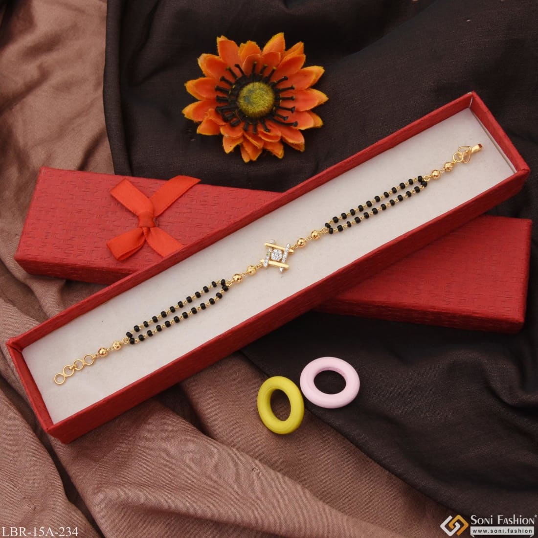 Hand Mangalsutra Bracelet in 14k/ 18k Gold | Sapphire Sorbet