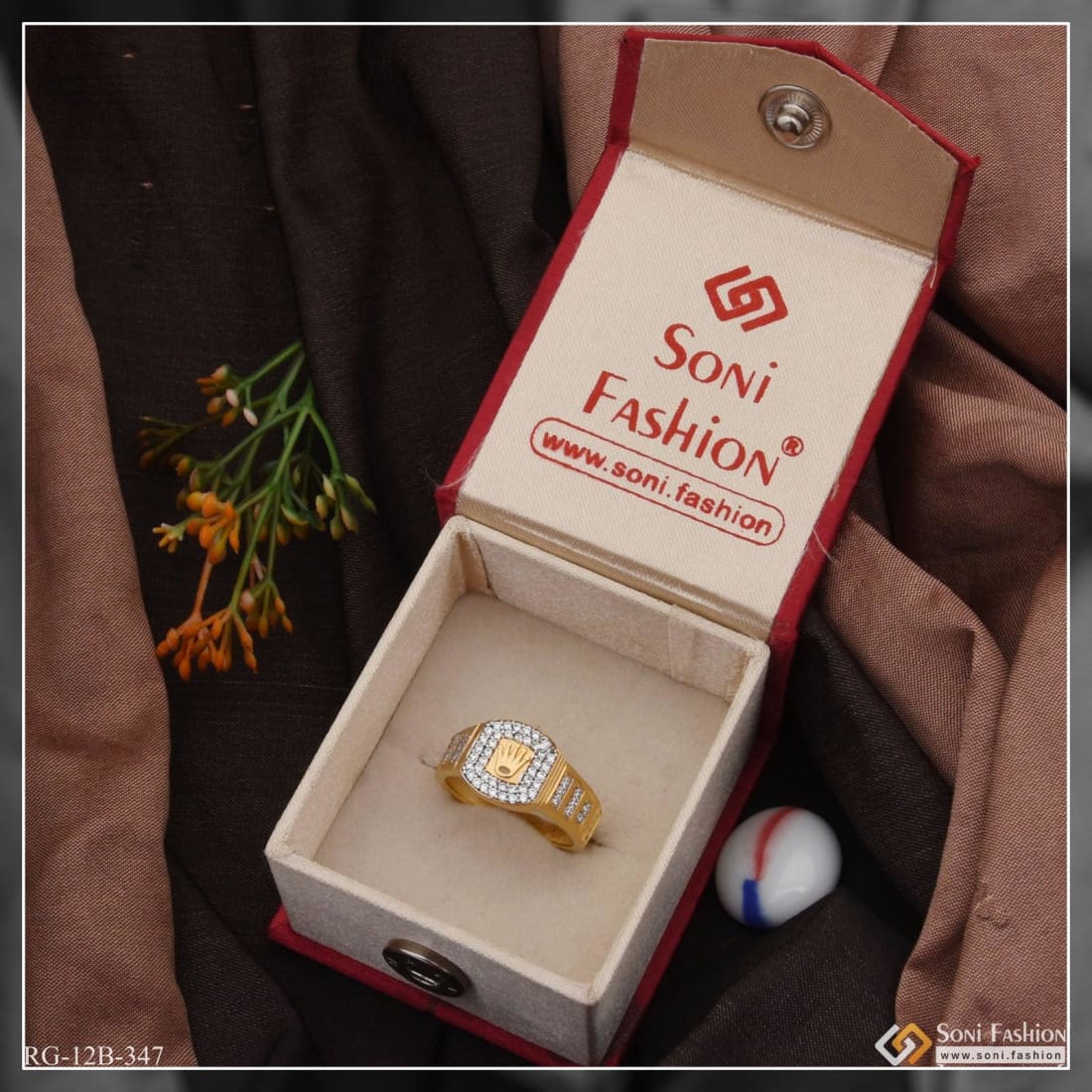 1 gram gold plated shree ram fancy design high-quality ring for men - –  Soni Fashion®