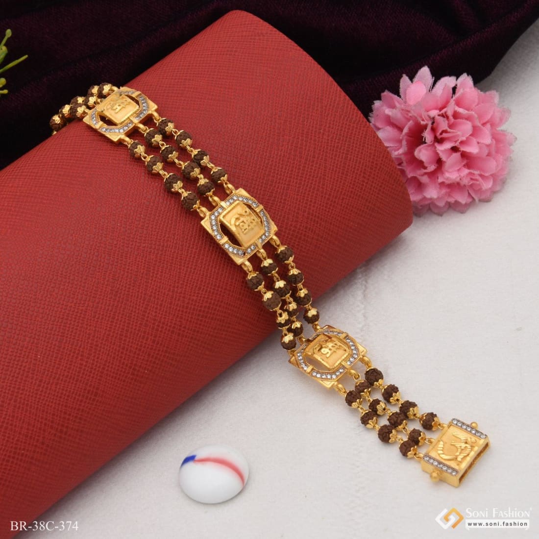 Gold Rudraksha Bead Bracelet 22 Karat (order only) – aabhushan Jewelers
