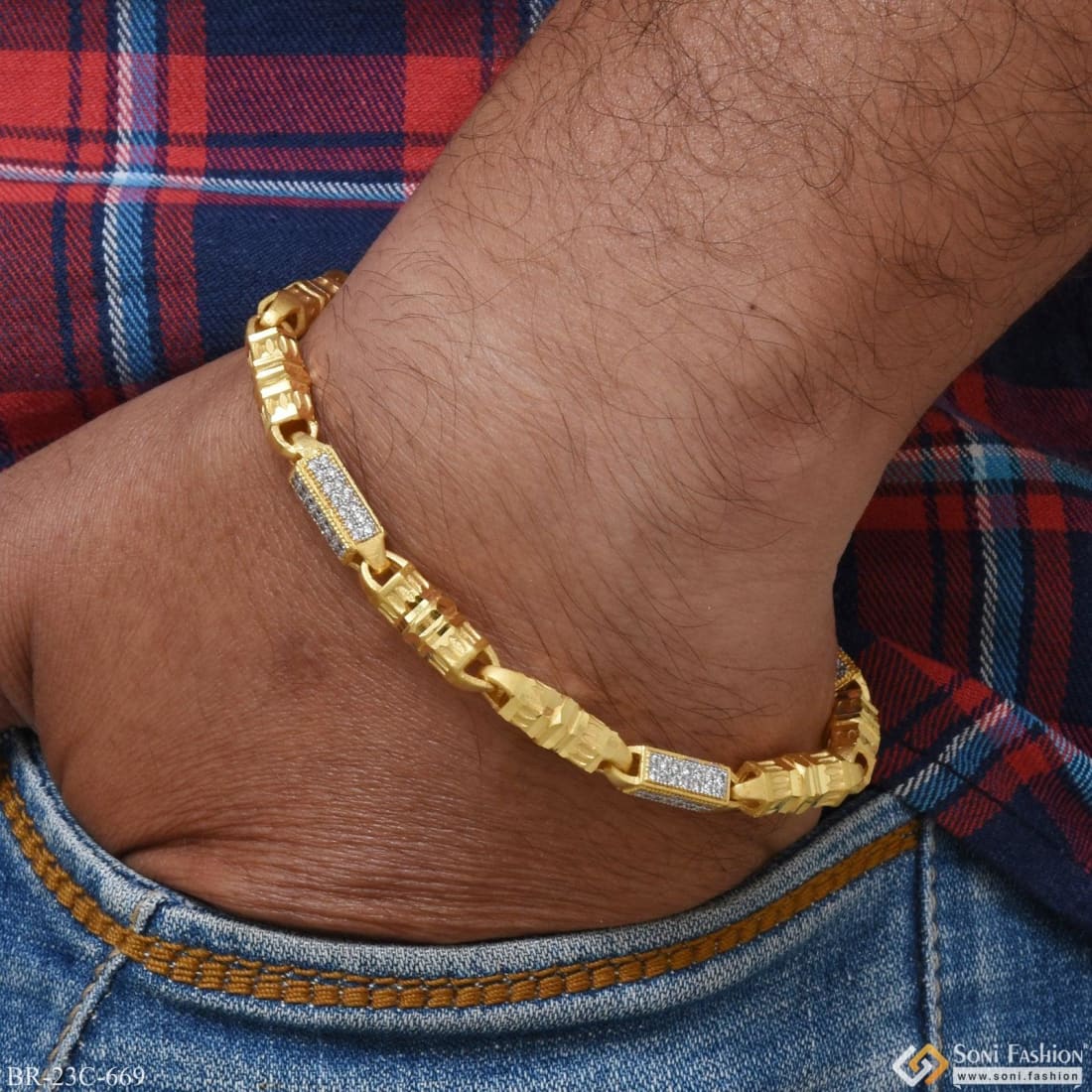 Buy Gold Style Chain Pattern Bracelet Design Men Wedding Jewellery  Collection Online