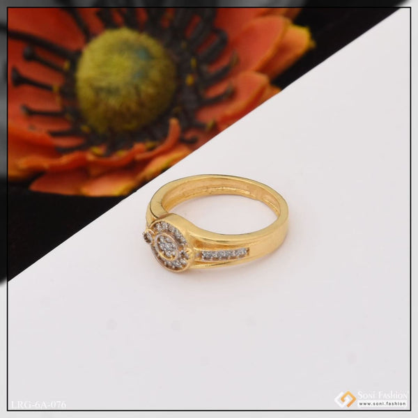 Stylish gold polished color diamond ring | Silveradda