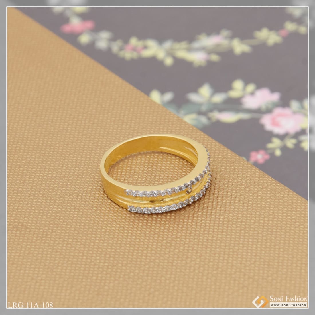 Beautiful Heart 22K Gold Ring For Women