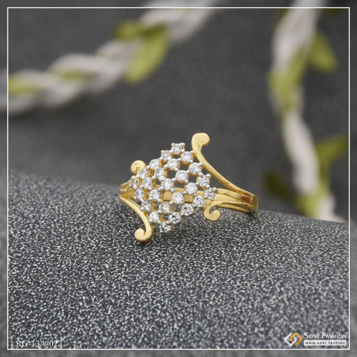 gram gold plated with diamond decorative design ring for ladies