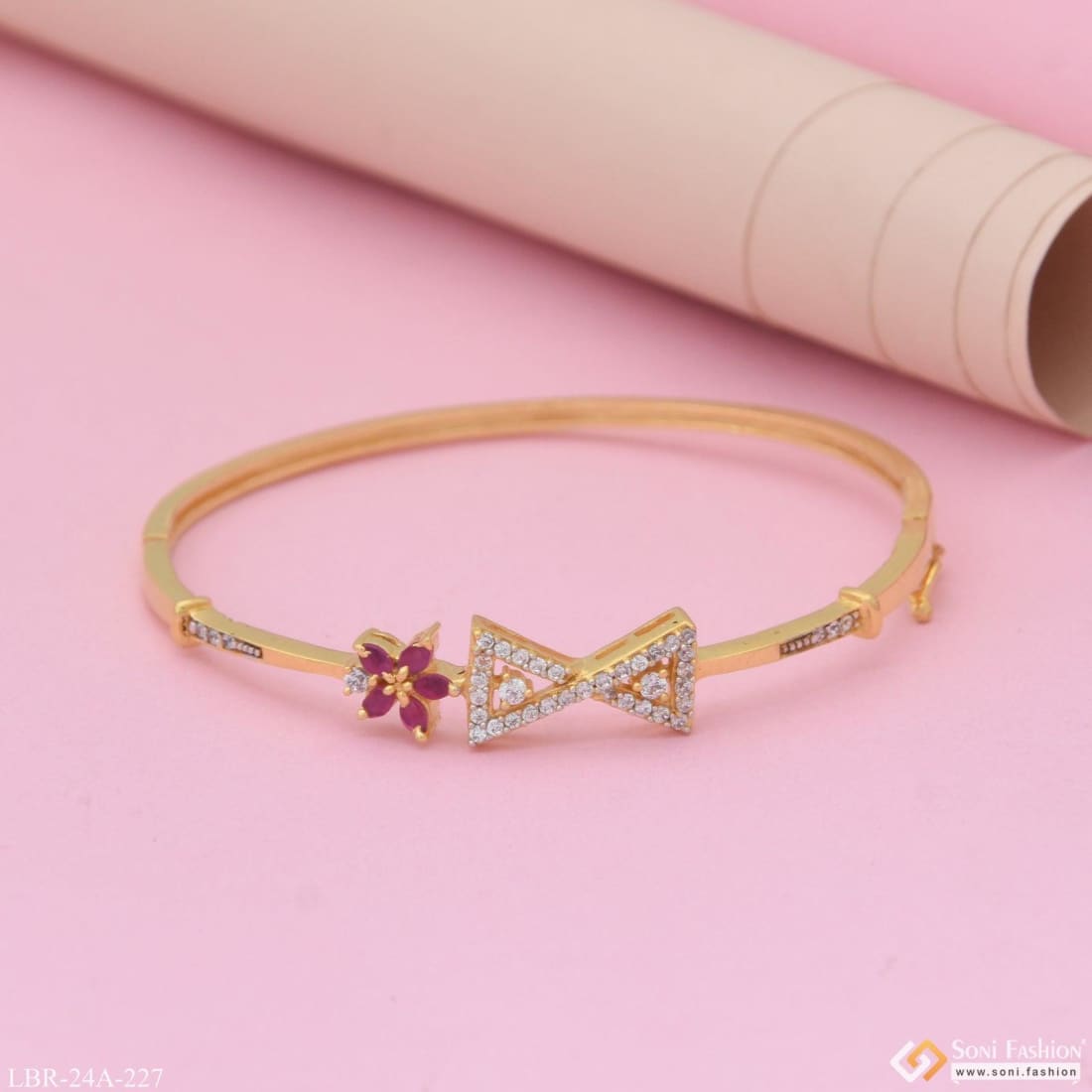 Kundan Stones Gold Bracelet Designs Watch Type Flexible Latest Jewellery  B24231