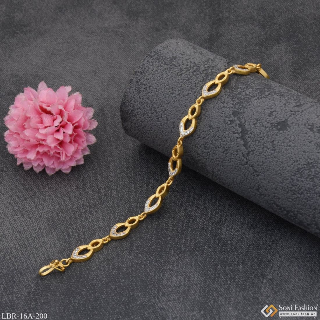 Mudra Design Bracelet in Rectangle full of Diamonds with Attractive Belt -  Style A577 | Belt style, Bracelet designs, 1 gram gold jewellery