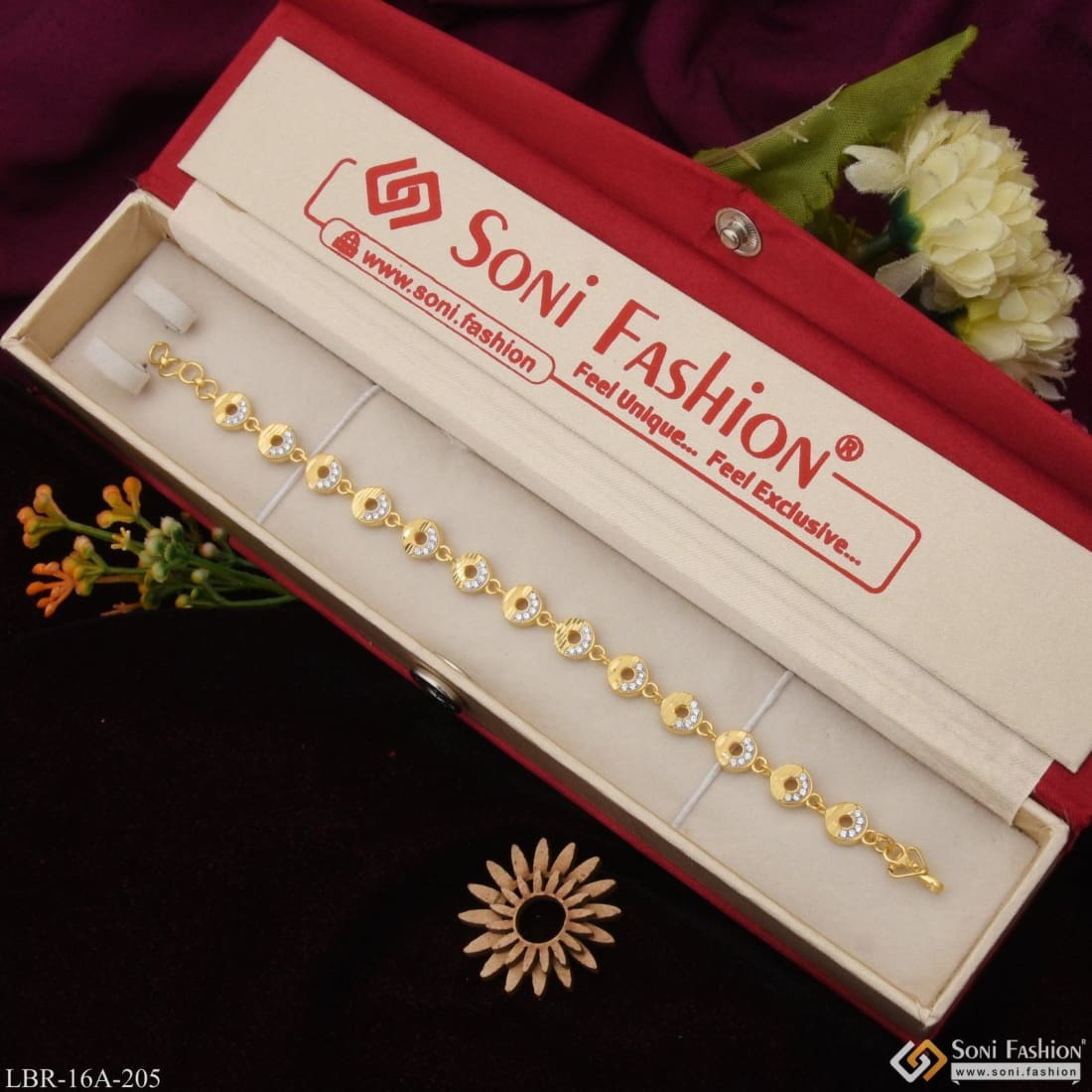 1 Gram Gold Plated With Diamond Sparkling Design Bracelet For Ladies – Soni  Fashion®