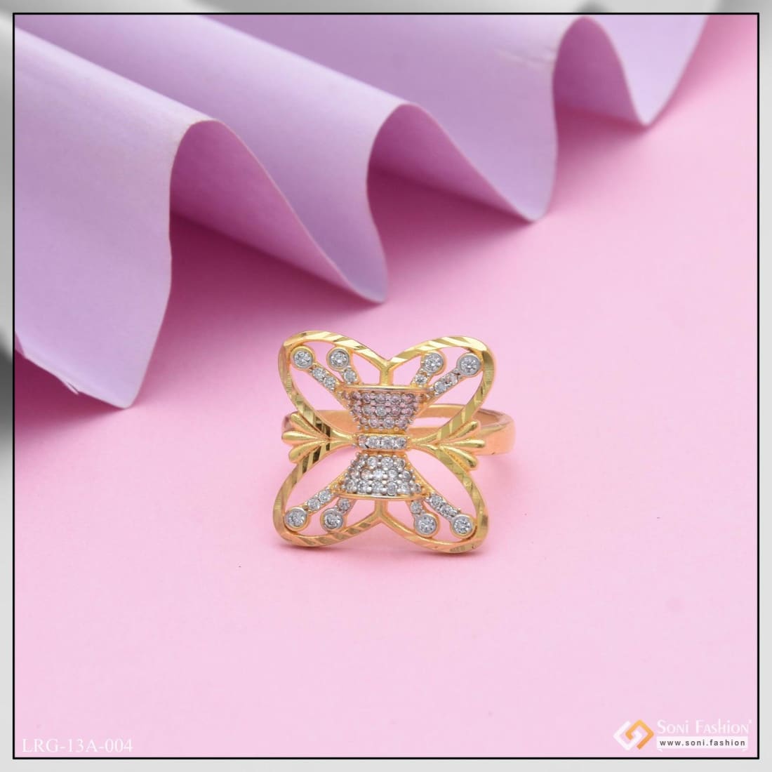 Buy Adorable Gold Hanging Butterfly Ring- Joyalukkas