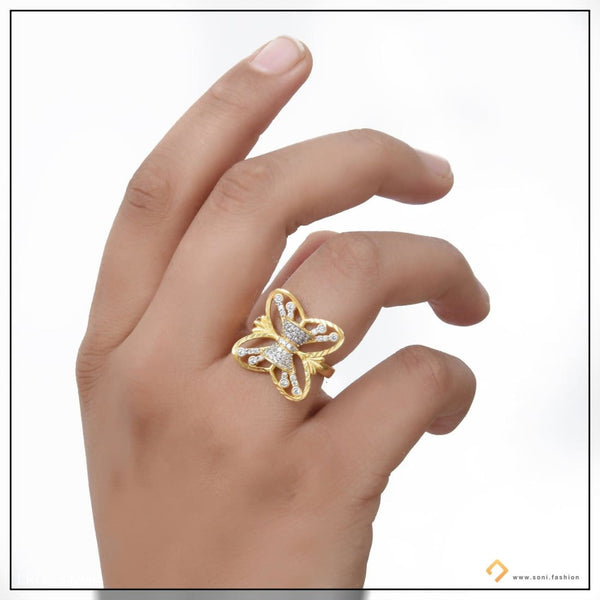 Butterfly Kiss 14KT Gold & Diamond Finger Ring