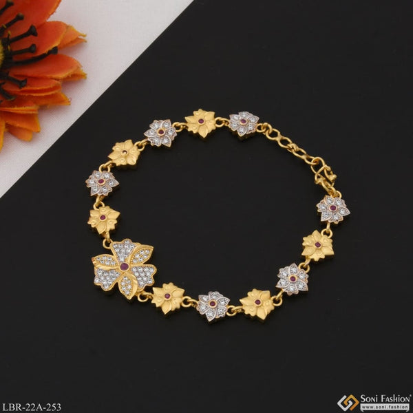 Artistic Gold Bracelet Design Ideas For Regular Wear Kada Valayal Clip Open  B24061