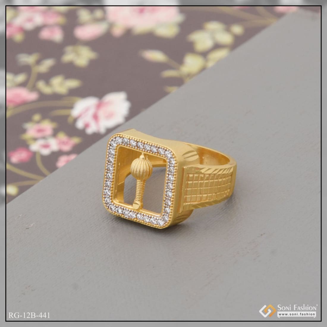 22K Gold Om Ring Design for Men | Virani Jewelers