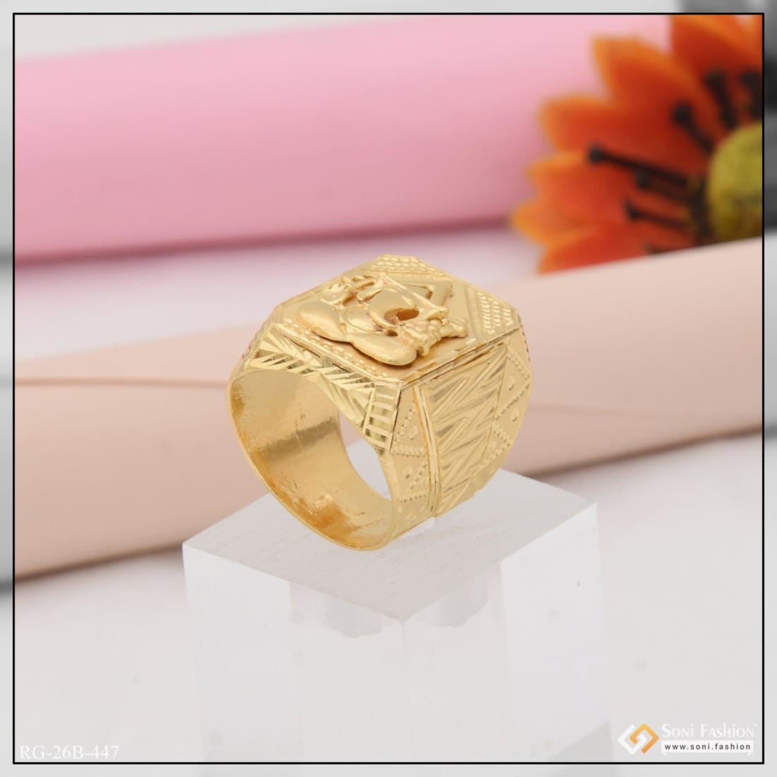 Buy Gold Plated Temple Lord Ganesh Filigree Ring by Curio Cottage Online at  Aza Fashions.