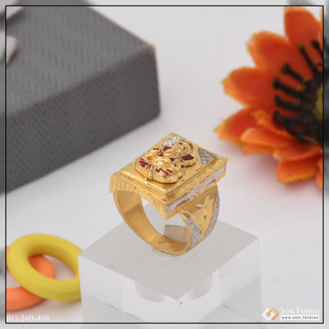 RN Brass Gold Plated 24KT 1 Micron Lord Ganesh, Vinayak, Gajanand, Finger  Ring Jewellery for Men and women Alloy Gold Plated Ring Price in India -  Buy RN Brass Gold Plated 24KT