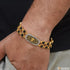 1 Gram Gold Plated Om Glittering Design Rudraksha Bracelet for Men - Style C865