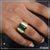 1 gram gold plated green stone attention-getting design ring
