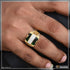 1 Gram Gold Plated Green Stone With Diamond Awesome Design Ring For Men - Style B472