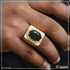 1 Gram Gold Plated Green Stone with Diamond Best Quality Ring for Men - Style B361
