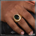 1 Gram Gold Forming Green Stone with Diamond Glamorous Design Ring - Style A970