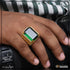 1 Gram Gold Forming - Green Stone Finely Detailed Design Ring for Men - Style A734