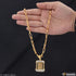1 Gram Gold Plated Om Hand-Crafted Design Chain Pendant Combo for Men (CP-B876-B632)