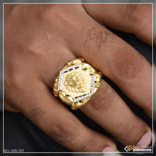 Magnificent Black Antique Gold Finger Ring For Men