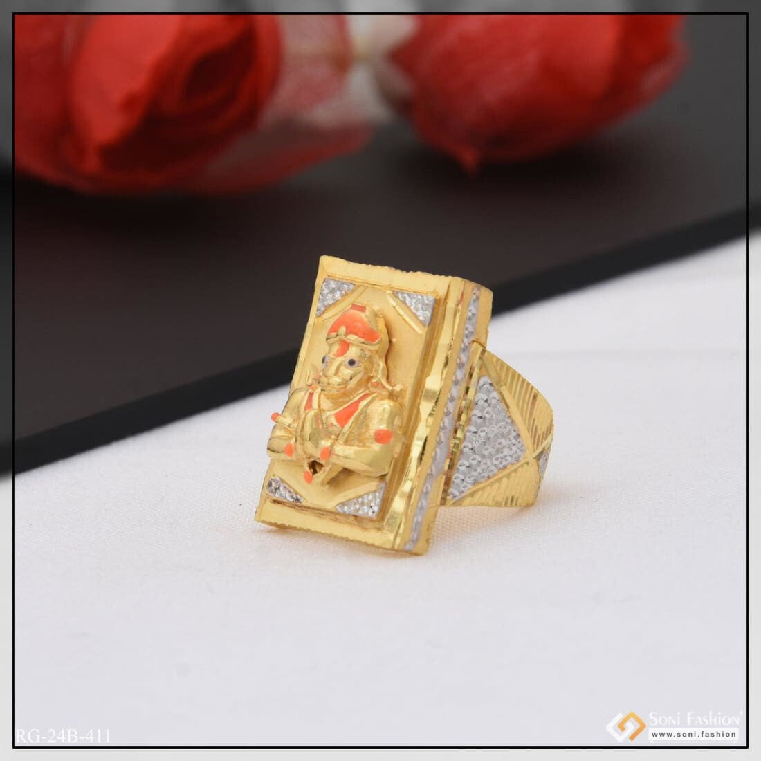 Buy 22Kt Lord Balaji Gold Ring For Men 93VE4576 Online from Vaibhav  Jewellers