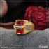 1 Gram Gold Plated Indian Flag On Red Stone Best Quality Ring For Men - Style B329