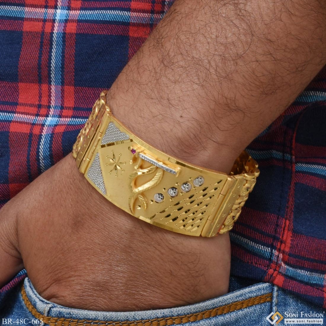 24 carat gold plated gents bracelet | rajgharana gold forming jewellery