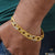1 gram gold plated link best quality durable design bracelet