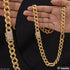 1 Gram Gold Plated Link with Diamond Glamorous Design Chain for Men - Style C595