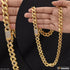 1 Gram Gold Plated Link with Diamond Sophisticated Design Chain for Men - Style C597
