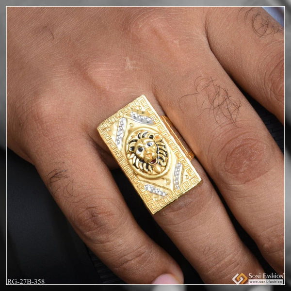 Classic Gold Men Rings Lion | Rings Man Gold Plated Lion | Lion Men Rings  Gold Color - Rings - Aliexpress