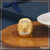 Gold plated lion head ring with diamonds - Style B176