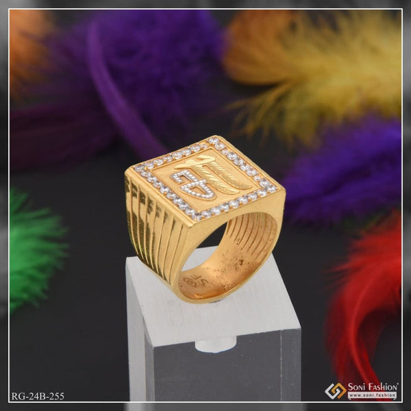 1 GRAM GOLD FORMING BLACK DIAMOND RING FOR MEN DESIGN A-433 – Radhe  Imitation