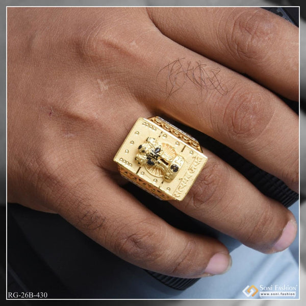 Alphabet B 22KT Gold Ring for Men