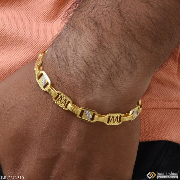 1 Gram Gold Plated Nawabi Attention-getting Design Bracelet For Men - Style  C510 – Soni Fashion®