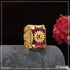 1 Gram Gold Plated Om On Pink Stone Glamorous Design Ring for Men - Style B349