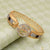 Gold plated bracelet with diamonds and black stones - 1 gram gold plated artisanal design kada for men