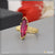 1 gram gold plated pink stone eye-catching design ring for