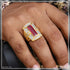 1 Gram Gold Forming Pink Stone with Diamond Delicate Design Ring - Style A742