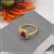 1 gram gold plated pink stone with diamond designer ring for