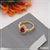 1 Gram Gold Plated Pink Stone With Diamond Designer Ring