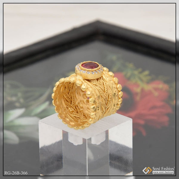 Lightweight 14k Gold Thumb Ring Leaf Design | Buy Lovely Rings from PC  Chandra